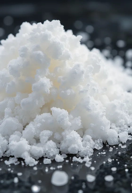 Hvítur kristalsykur í skál, með sleif