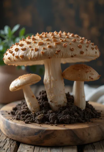 Skorinn stór-sirmill á skurðarbretti í eldhúsi