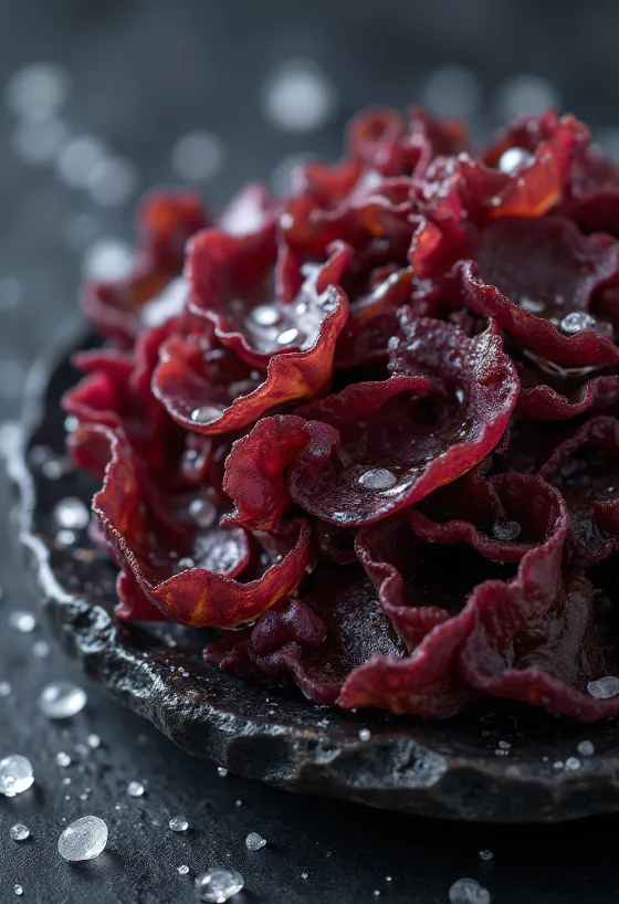 Þurrkuð söl (dulse), falleg áferð og náttúrulegir litir