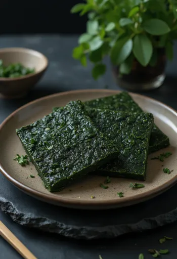 Þurrkuð nori-blöð, nákvæm áferð og skærgrænn litur