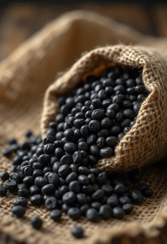 Þurrkaðar urad dal baunir (svört linsa) með fínlegri áferð og náttúrulegum litum