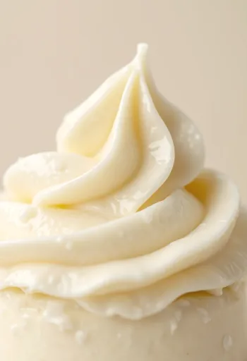 Mjúkt smjörkrem í glerskál og smurt með sleikju á trébretti