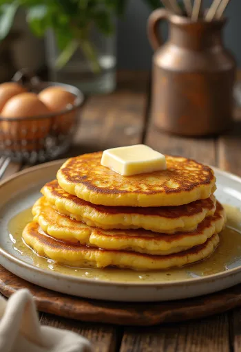 Nýbakaðar amerískar Johnnycake maískökur
