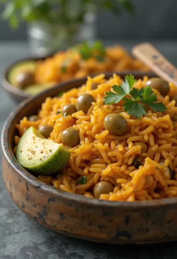 Arroz con Gandules borið fram