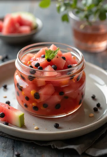 Krydduð sýrð vatnsmelónufræ í krukku