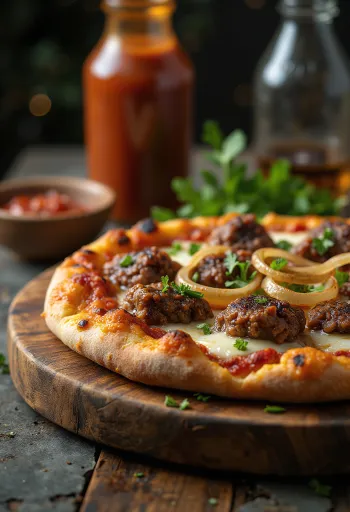 Pizza Kenyan Nyama Choma með grilluðu kjöti