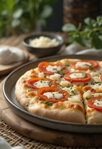 Pizza al Mascarpone með basilíku og parmesan