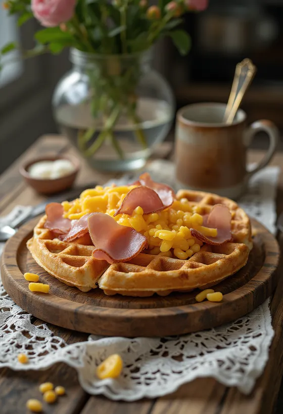 Liege-vöfflur með söltu áleggi