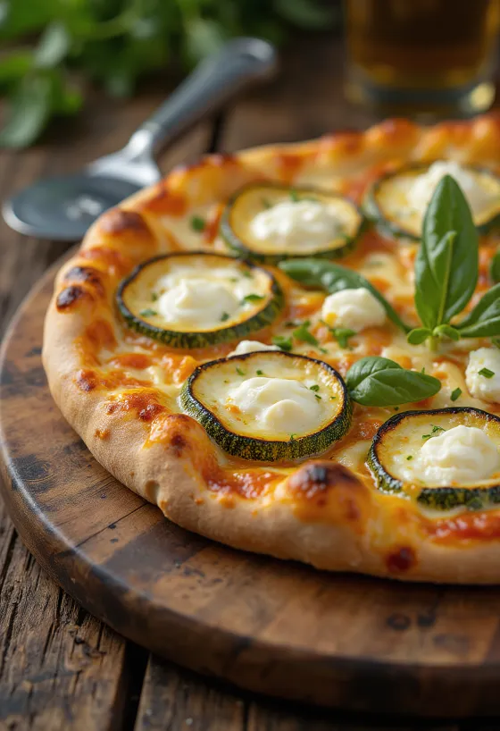 Pizza ai Fiori di Zucca með kúrbítsblómum og ricotta