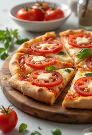 Pizza al Pomodoro Fresco með ferskum tómötum og mozzarella