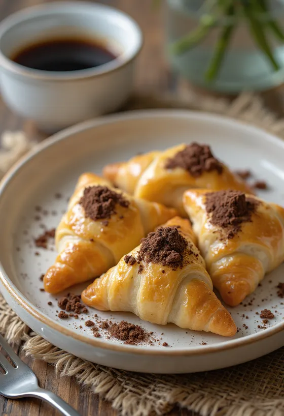 Samosa með tiramisu-fyllingu, gullinbrúnt bakað