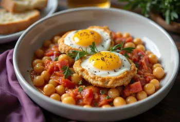 Veganskt eggaldingratín með kjúklingabaunum