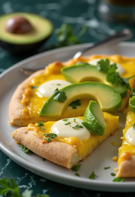 Pizza Peruana með avókadó og kóríander