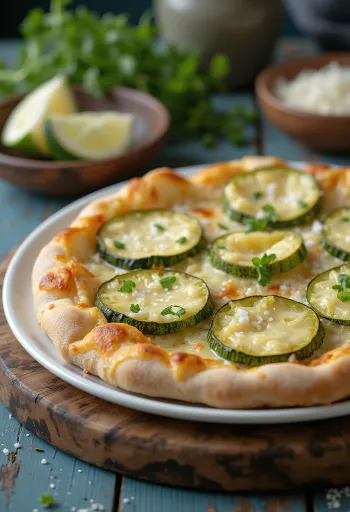 Pizza al Zucchini með kúrbít og ostum