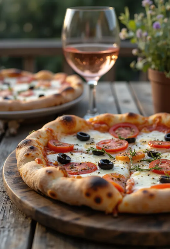 Pizza Provençale með ferskum tómötum og provence kryddum