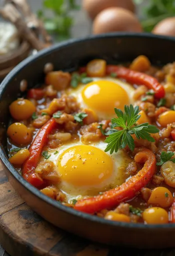 Ratatouille með litríku steiktu grænmeti og ferskum kryddjurtum