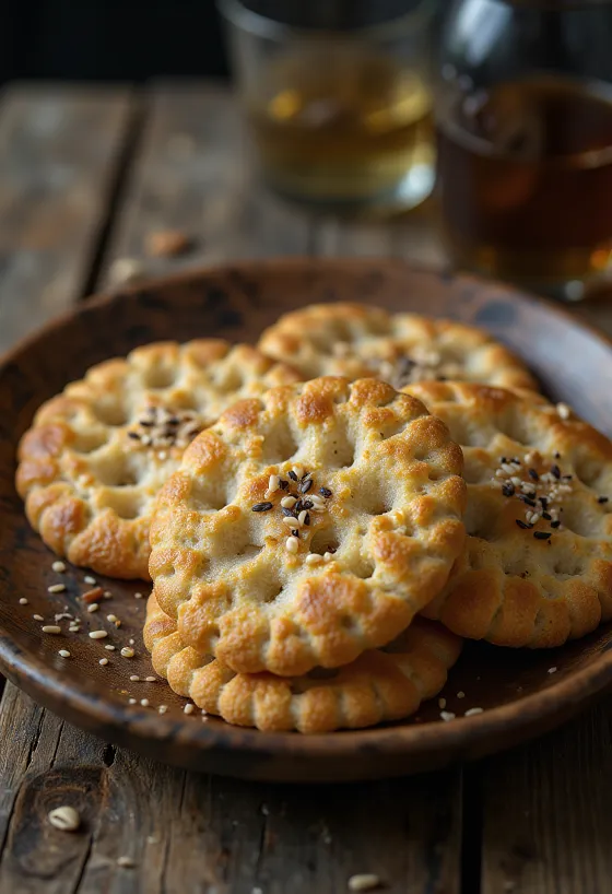 Nýbakað sænskt knäckebröd hrökkbrauð