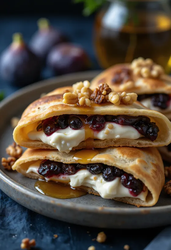 Piadina með mascarpone, valhnetum og fíkjusultu