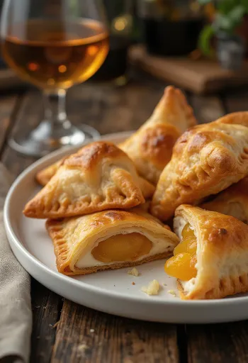 Samosa með Tokaji Aszú og apríkósum á borði