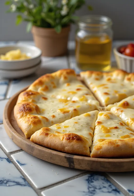 Pizza alla Crema með rjómaosti og basilíku