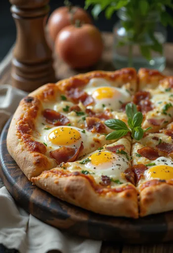 Pizza Rustica Abruzzese með beikoni, eggjum og pecorino osti