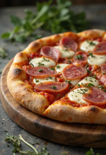 Pizza al Finocchiona með fennelsalami og fersku óreganó