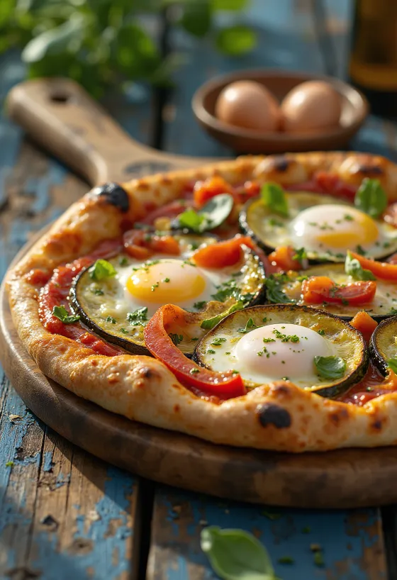Pizza alla Griglia með grilluðu grænmeti