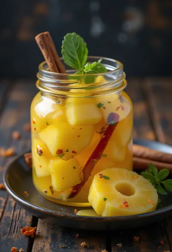 Sterkur sýrður ananas í krukku