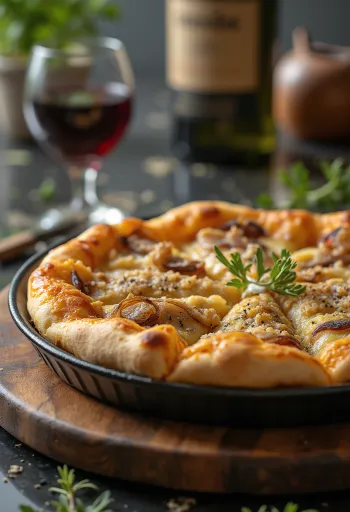 Pizza Sfincione með sikileyskum þykkum botni og sætum lauk