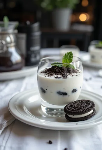 Oreo panna cotta í glasi