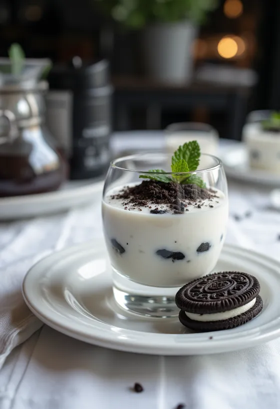 Oreo panna cotta í glasi