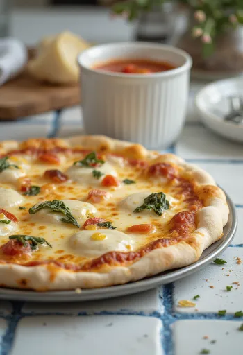 Pizza alla Ricotta með ricotta og osti
