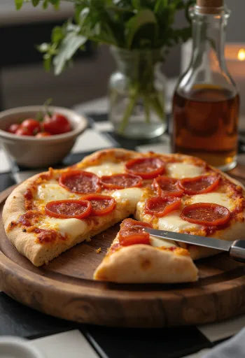Pitu-pizza með mozzarella og pepperoni