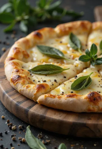 Pizza alla Salvia með salvíu og osti