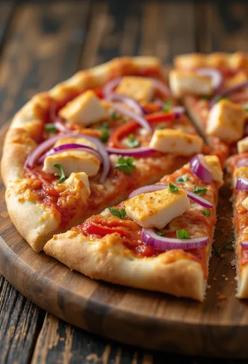 Pizza al Pollo með steiktum kjúklingabringum og fersku kryddi