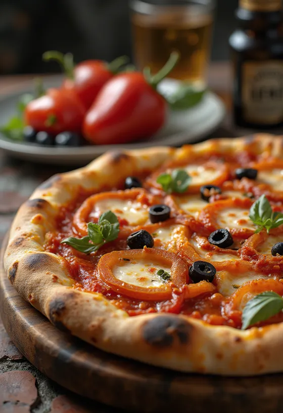 Pizza alla Zingara með grænmeti og pylsu