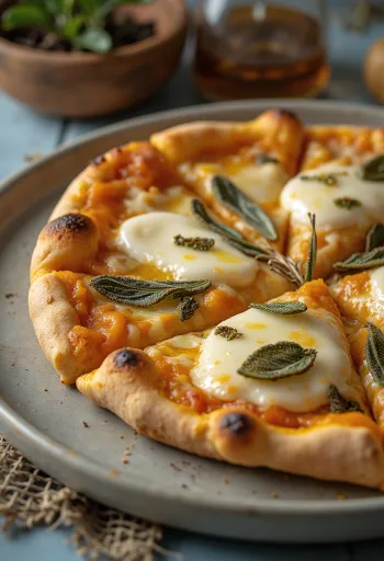 Pizza alla Zucca með graskeri og mozzarella