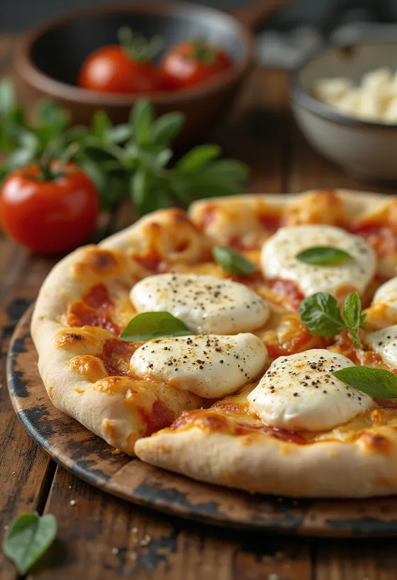 Nýbökuð ricotta pizza