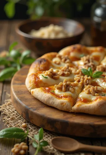 Pizza alle Noci með valhnetum og osti