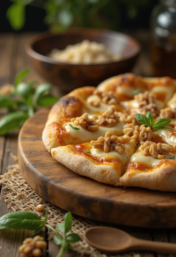 Pizza alle Noci með valhnetum og osti