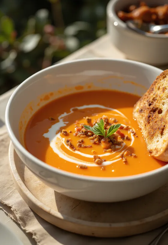 Rjómalöguð paprikusúpa í skál