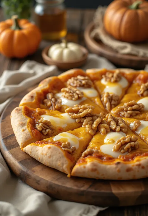 Nýbökuð graskerspizza