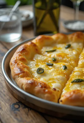 Pizza all’Olio með extra virgin ólífuolíu og ferskum kryddjurtum