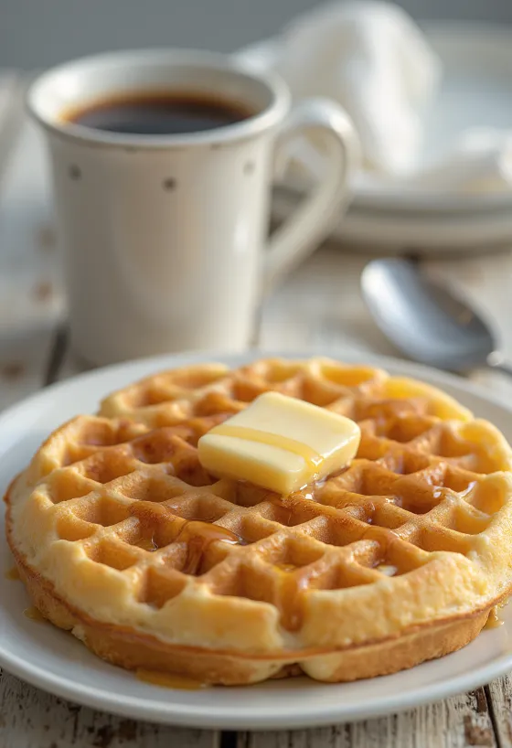 Morgunverðarvöfflur með ferskum jarðarberjum og hunangi