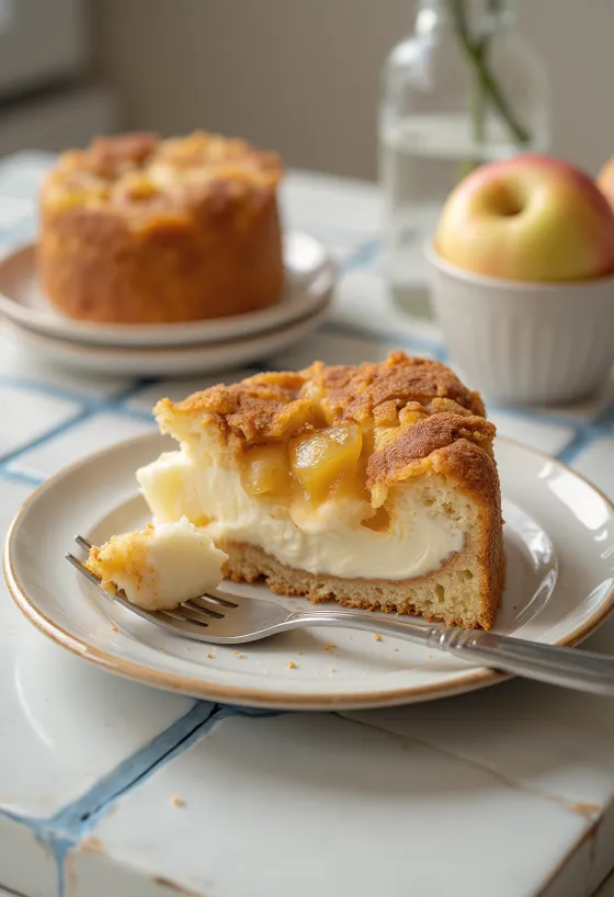 Skyrkaka með eplum og kanil