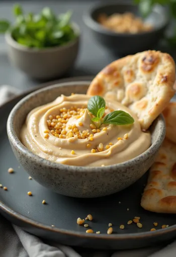Tahini-hvítlaukssósa með sesam