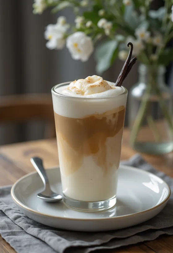 Vanillu latte nýlagað