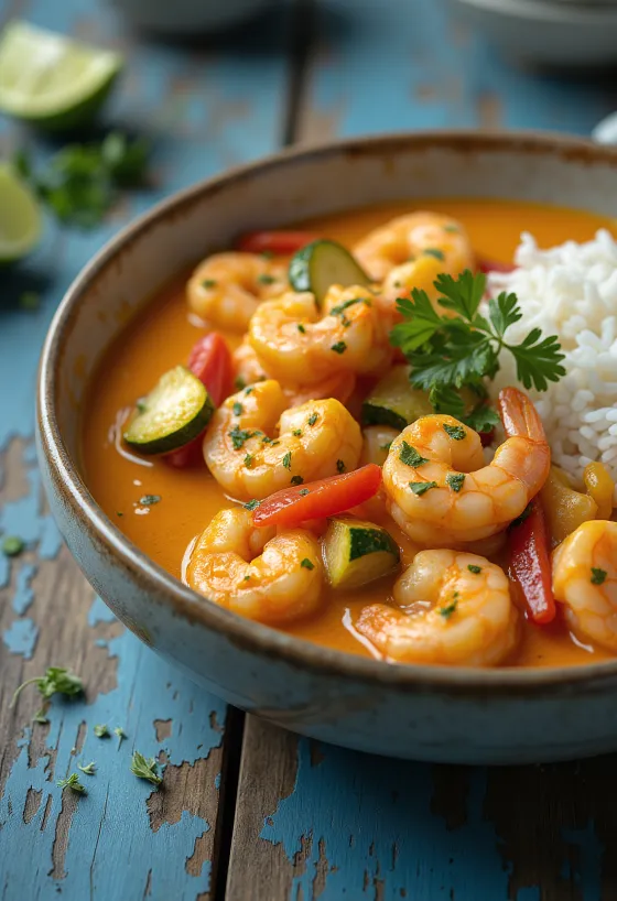 Taílenskt rækjucurry með kókosmjólk