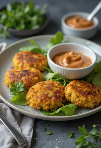 Vegan grænmetisbollur með bulgur bornar fram