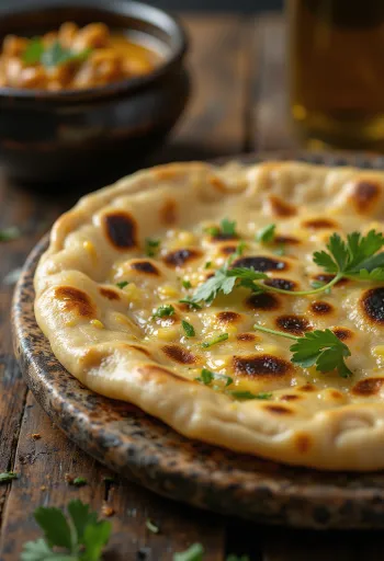 Chapati pönnukökur bornar fram með kryddum og ghee